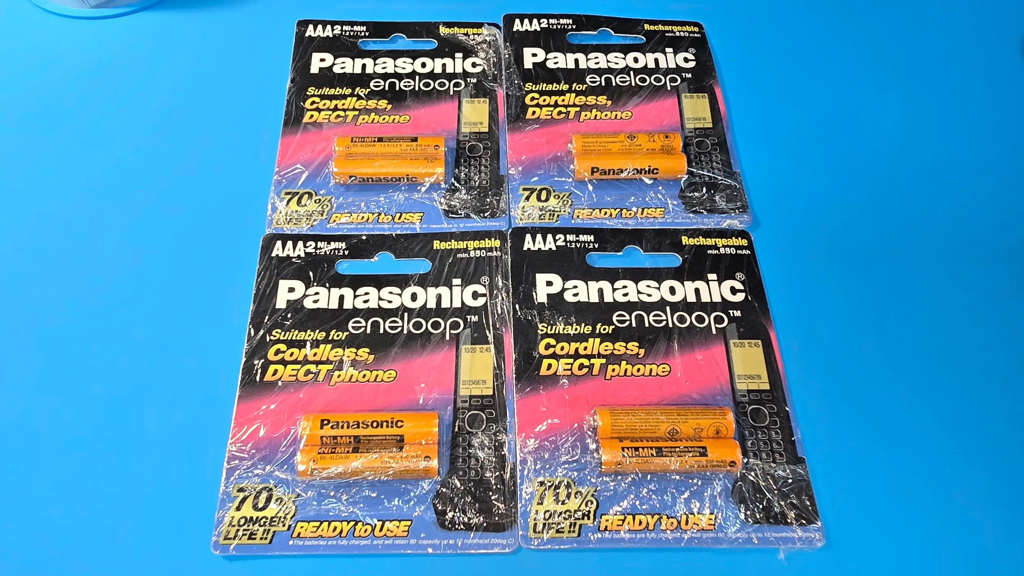 Panasonic AAA radiotelefon batareyasi, uy telefoni uchun batareyalar, 2 dona