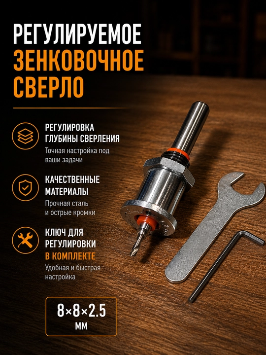 Сверло зенковочное по дереву с ограничителем HSS