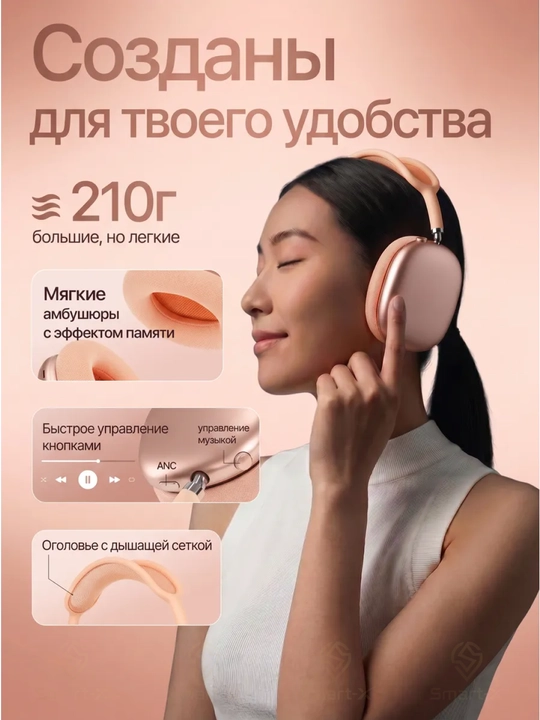 HOCO W65 Plus simsiz naushnik, Bluetooth 5.4, ANC, 45 soat