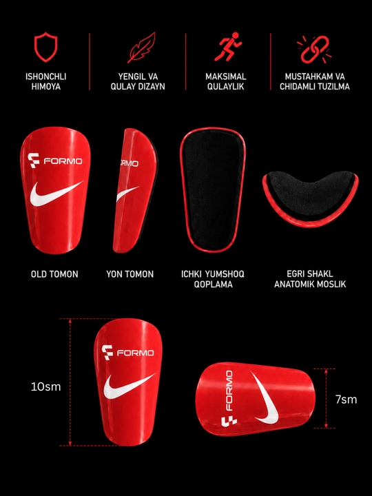 Futbol uchun erkaklar himoya qalqonlari