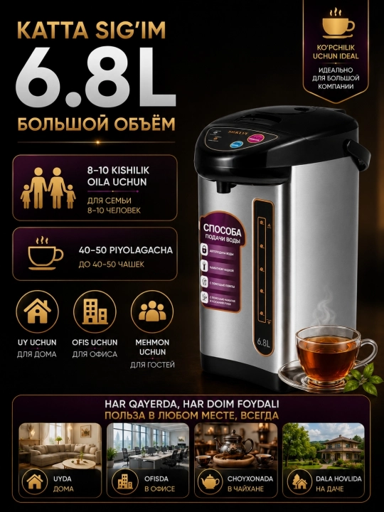 Термопот 6.8 L termopot  tefal termoz  termopot elektr choynak termos
