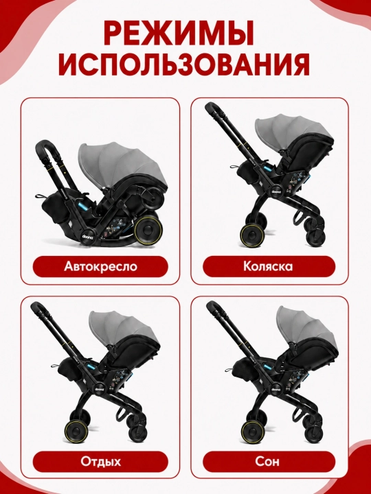 Автокресло-коляска, 2 в 1, для новорожденных 0+, до 20 кг, складные колеса