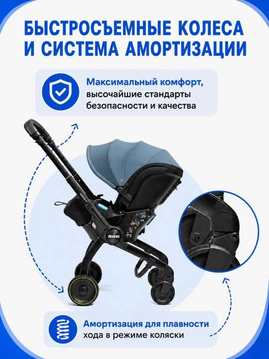 Автокресло-коляска, 2 в 1, для новорожденных 0+, до 20 кг, складные колеса