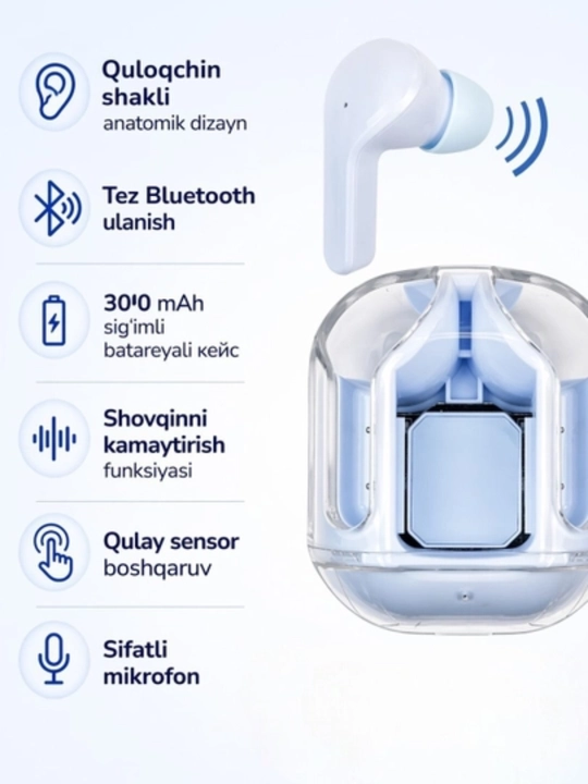 AIBT TWS Bluetooth 5.3 Simsiz Naushnik, LED Displeyli Type-C Zaryadlash Qutisi