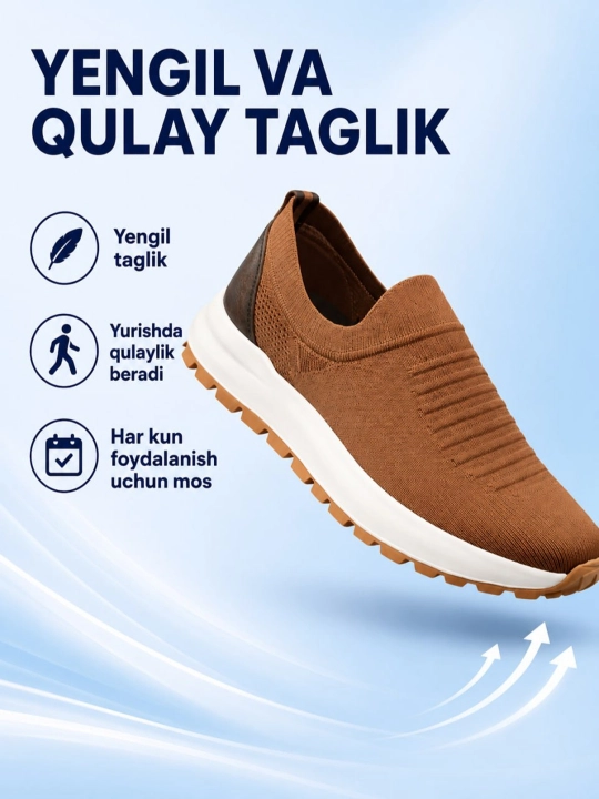 Erkaklar uchun PEGAS sliponi, yozgi, nafas oluvchi, yengil, tabiiy charmdan taglik, 39-43
