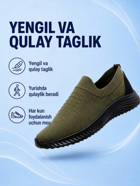 Erkaklar uchun PEGAS sliponi, yozgi, nafas oluvchi, yengil, tabiiy charmdan taglik, 39-43