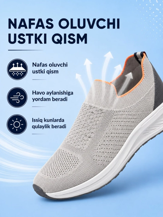 Erkaklar uchun PEGAS sliponi, yozgi, nafas oluvchi, yengil, tabiiy charmdan taglik, 39-43
