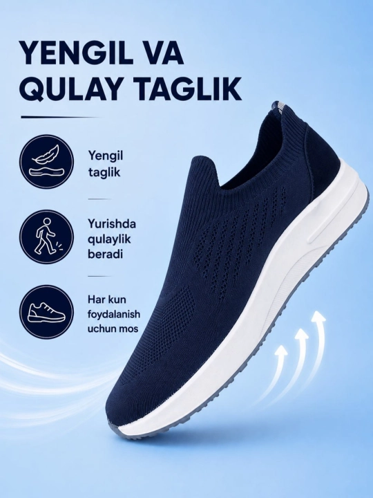 Erkaklar uchun PEGAS sliponi, yozgi, nafas oluvchi, yengil, tabiiy charmdan taglik, 39-43