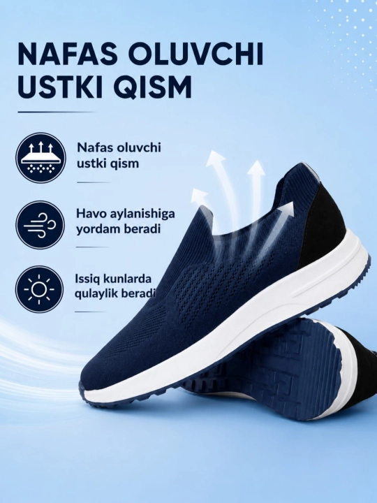 Erkaklar uchun PEGAS sliponi, yozgi, nafas oluvchi, yengil, tabiiy charmdan taglik, 39-43