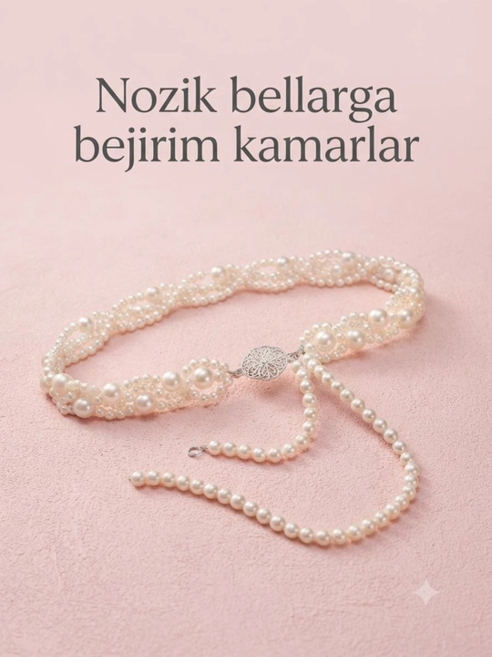 Marvaridli bel kamari, marvarid kamar bel kamari, marvariddan yasalgan ayollar kamari