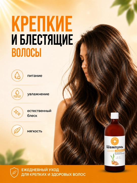 Шампунь для волос, мумие алтайское, тройная сила, против выпадения волос, Домашний Доктор
