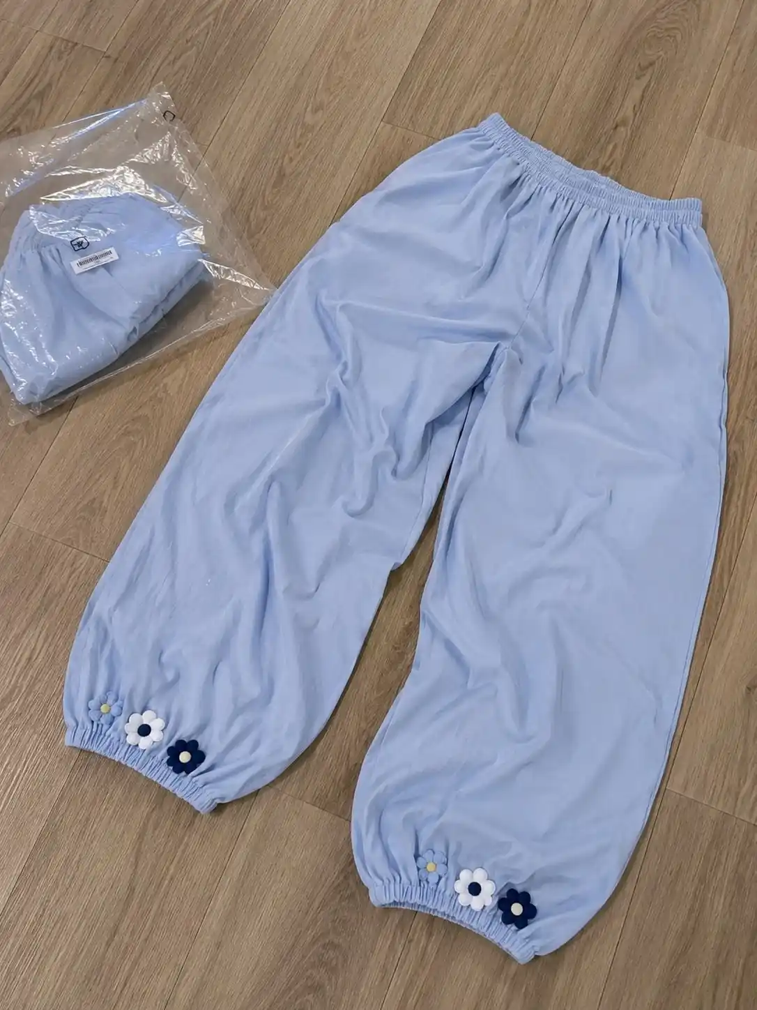 Ayollar uchun balon keng shim, rezinkali bel, gulli bezakli, S–3XL