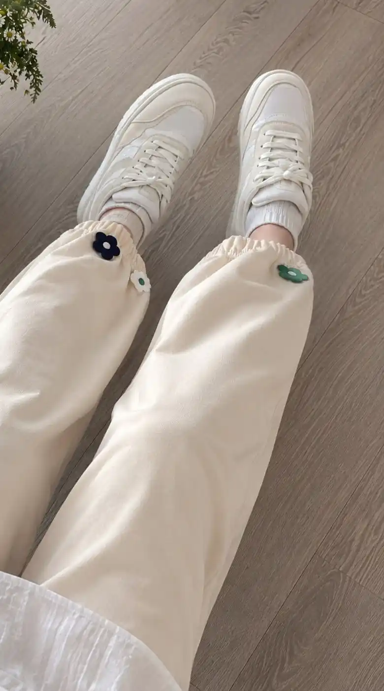 Ayollar uchun balon keng shim, rezinkali bel, gulli bezakli, S–3XL
