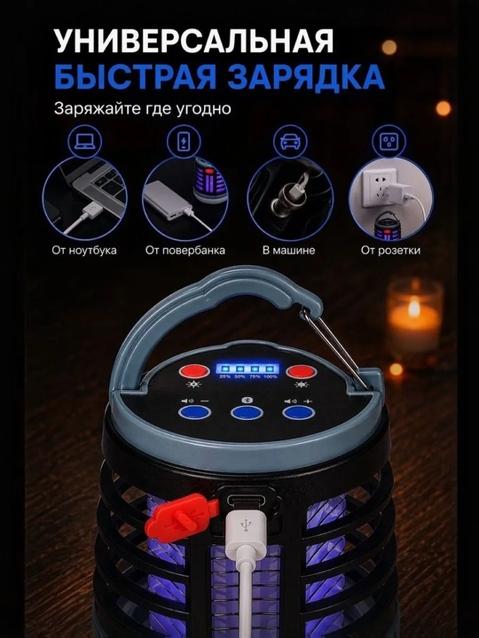 Антимоскитная лампа USB, кемпинговый фонарь и ручной фонарик для отдыха