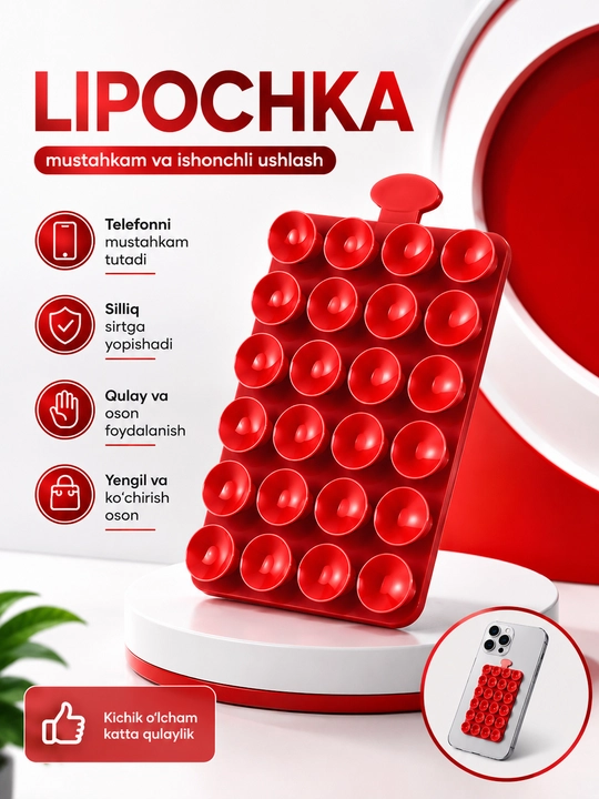 Yopishadigan lipuchka, telefon uchun yopishqoq, lipper - 