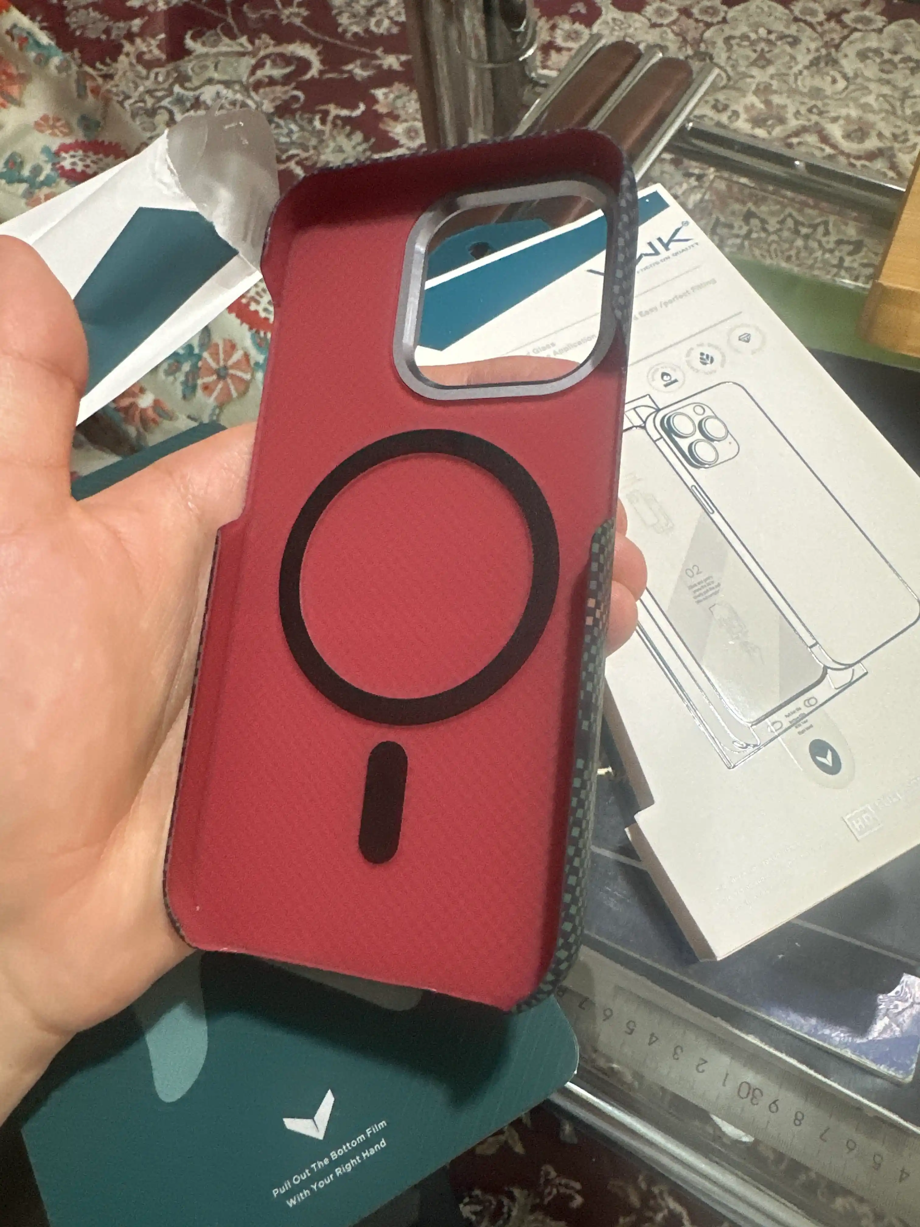 Karbon chexol iPhone 13, 14, 15, 16, 17 Pro Max, Magsafe bilan — ayfon chehol 16 Pro Max