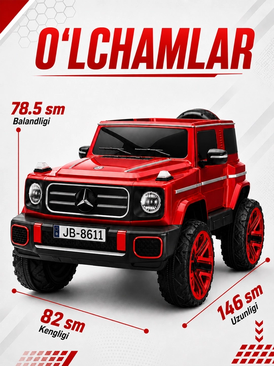 Детский электромобиль 24V 4×4, 4 мотора 550, LED, Bluetooth, управление через APP