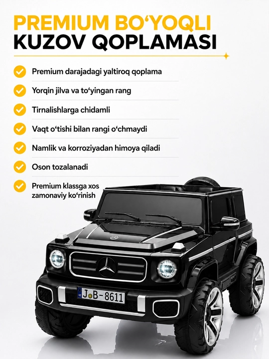 Детский электромобиль 24V 4×4, 4 мотора 550, LED, Bluetooth, управление через APP