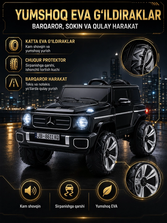 Детский электромобиль 24V 4×4, 4 мотора 550, LED, Bluetooth, управление через APP