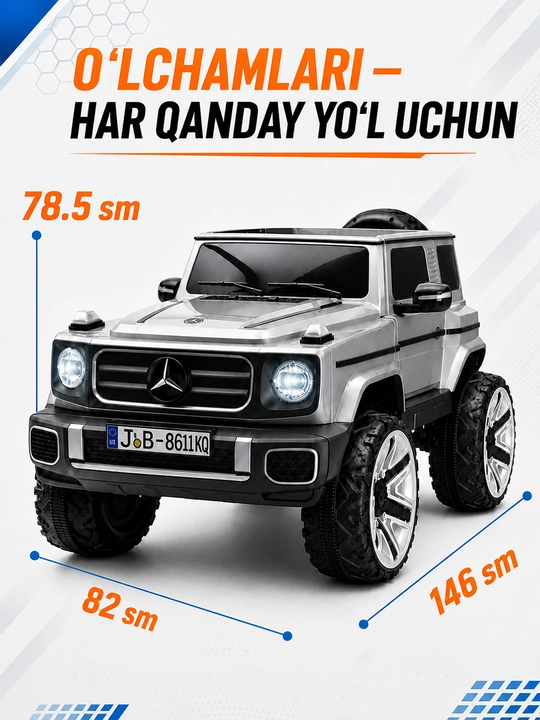 Детский электромобиль 24V 4×4, 4 мотора 550, LED, Bluetooth, управление через APP
