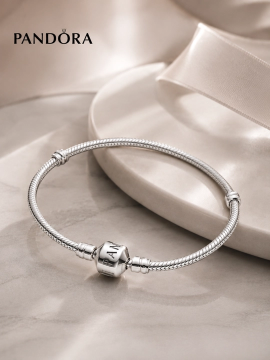 Браслет Pandora Moments 590702HV, серебро 925, плетение змейка