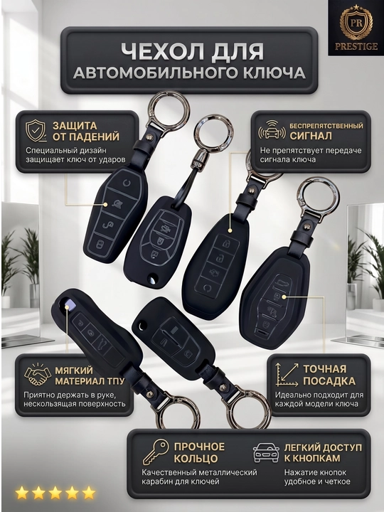 Avtomobil kaliti pulti uchun silikon chexol g'ilof, matoviy TPU himoya