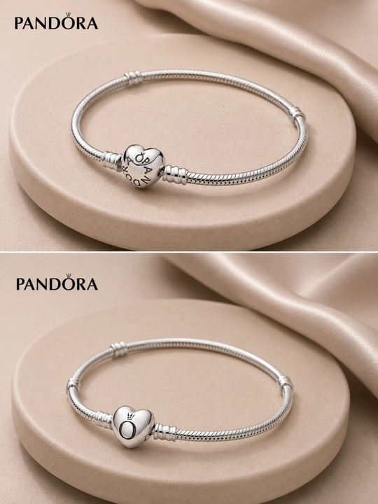 Браслет Pandora Moments 590719, серебро 925, застёжка-сердце