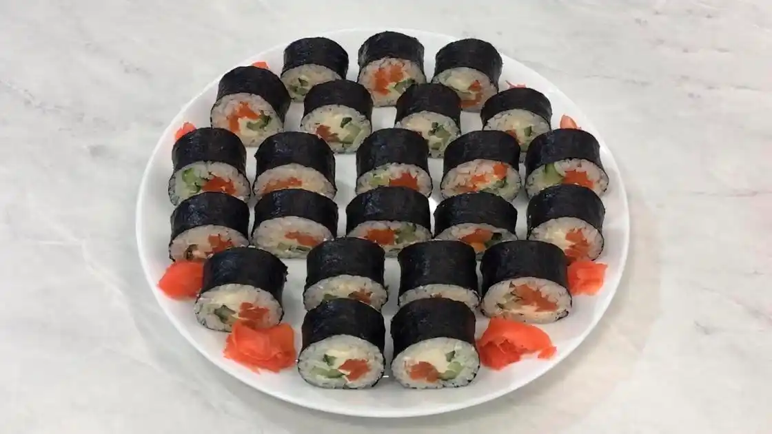 Sushi va roll tayyorlash uchun bambuk gilamcha 27×27 sm, 100% tabiiy bambuk, yashil