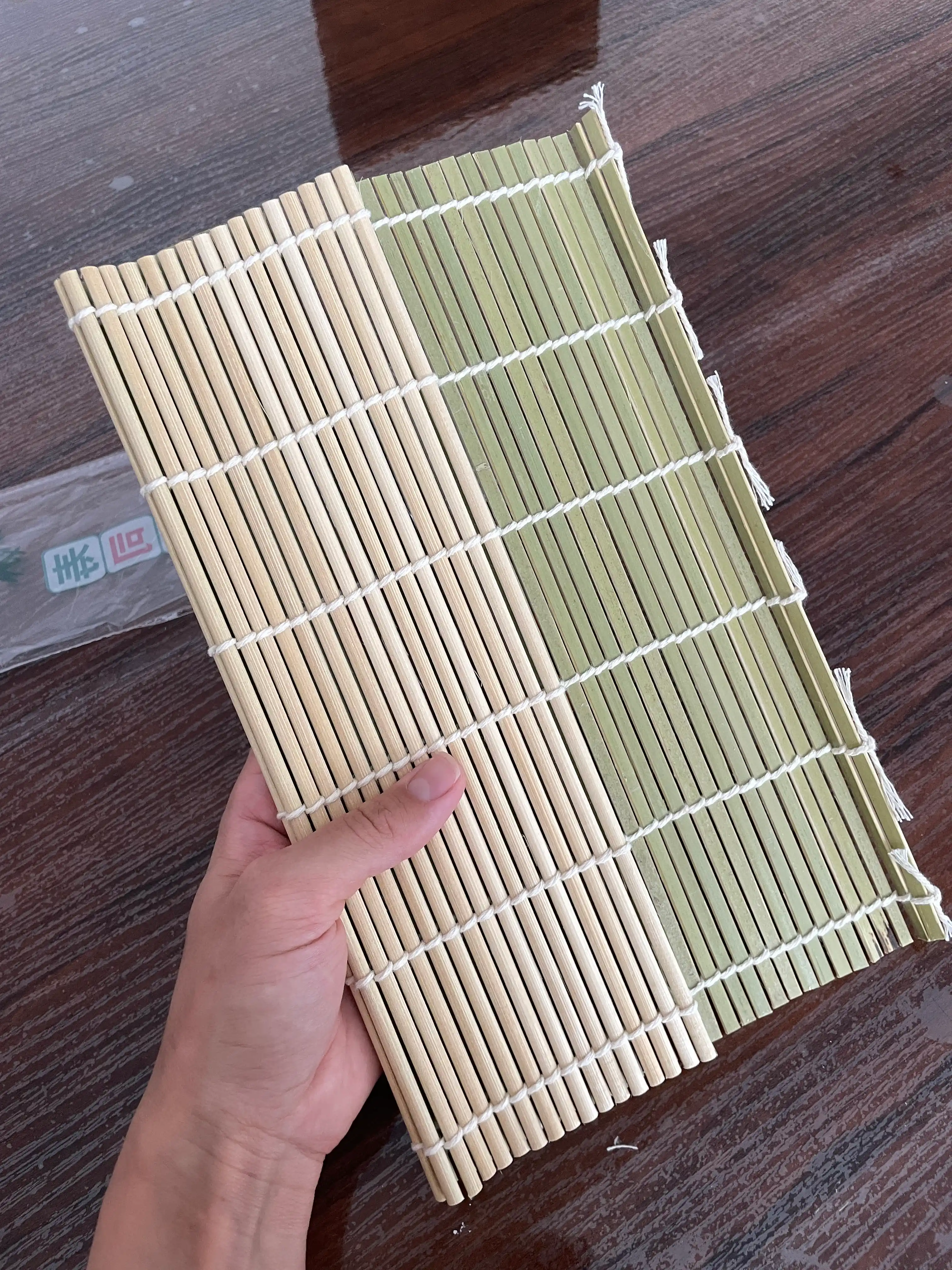 Sushi va roll tayyorlash uchun bambuk gilamcha 27×27 sm, 100% tabiiy bambuk, yashil