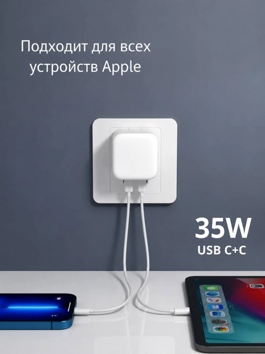Power Adapter 35W USB-C + C tarmoq zaryadlovchisi