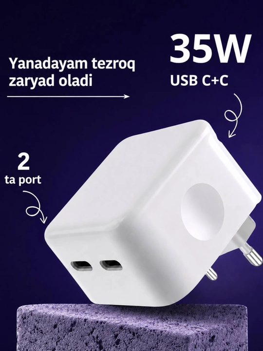 Power Adapter 35W USB-C + C tarmoq zaryadlovchisi
