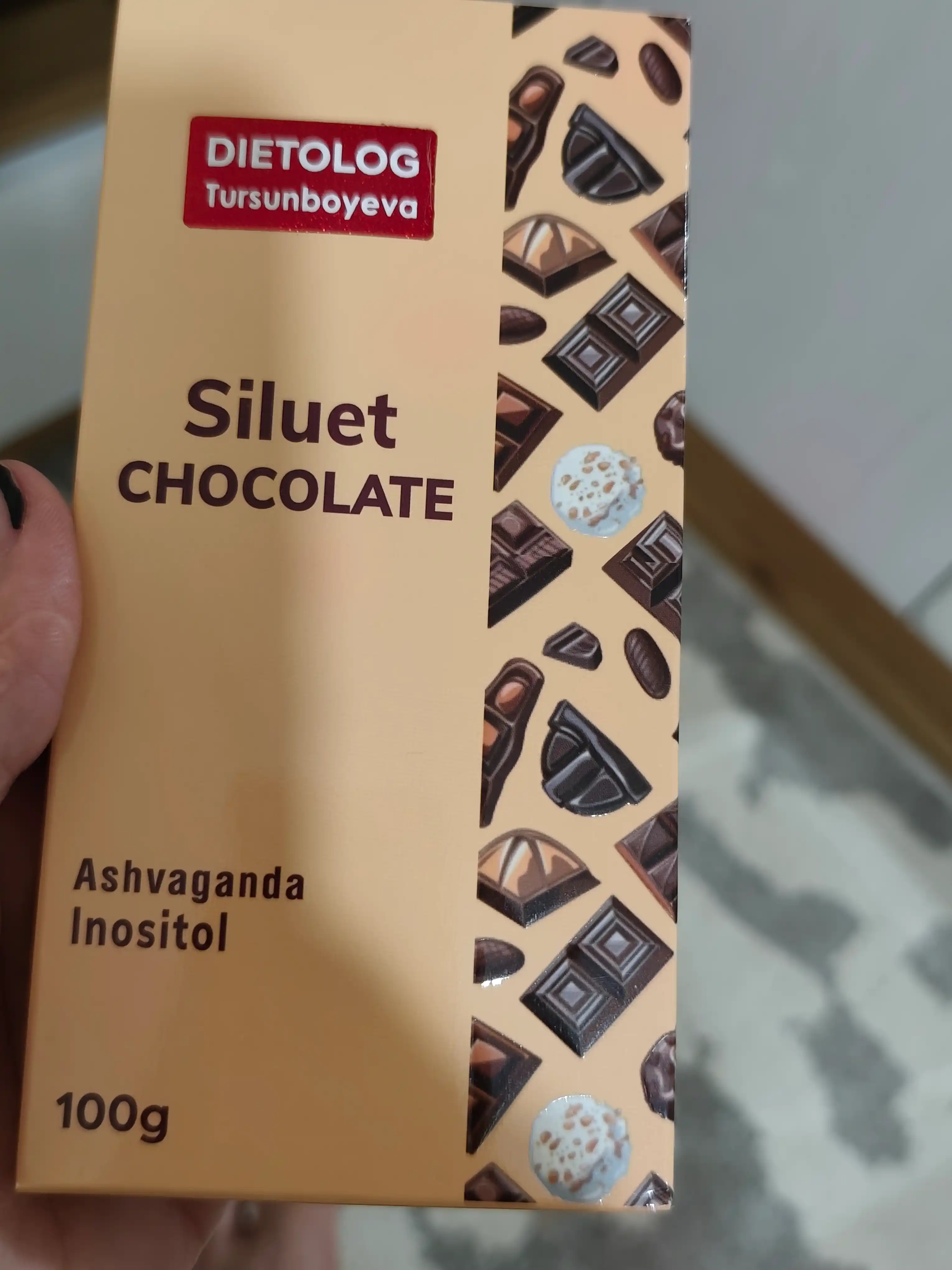 Siluet Chocolate shokoladi, Inozitol va Ashvaganda bilan, stressga qarshi, 100 g