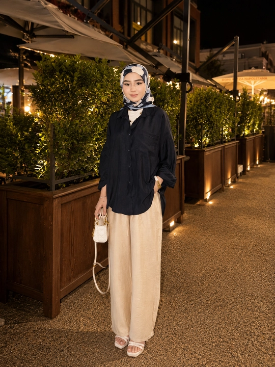 Ayollar uchun oversize ko'ylak, casual uslub, uzun yengli, yengil mato, zamonaviy - 