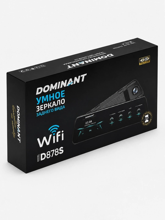 Videoregistratori, DOMINANT D878S 4K/1080P, Wi-Fi va ko‘rinmas zonani nazorat qilish