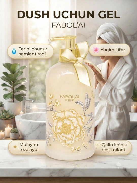 FABOLAI Xushbo'y dush geli, tana tozalovchi gel, kundalik foydalanish uchun