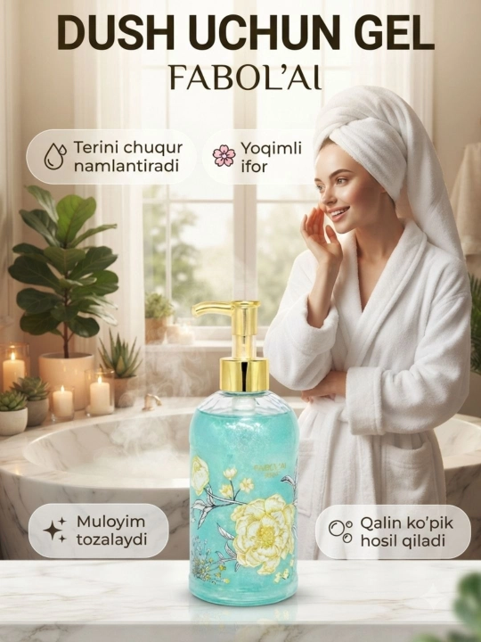 FABOLAI Xushbo'y dush geli, tana tozalovchi gel, kundalik foydalanish uchun