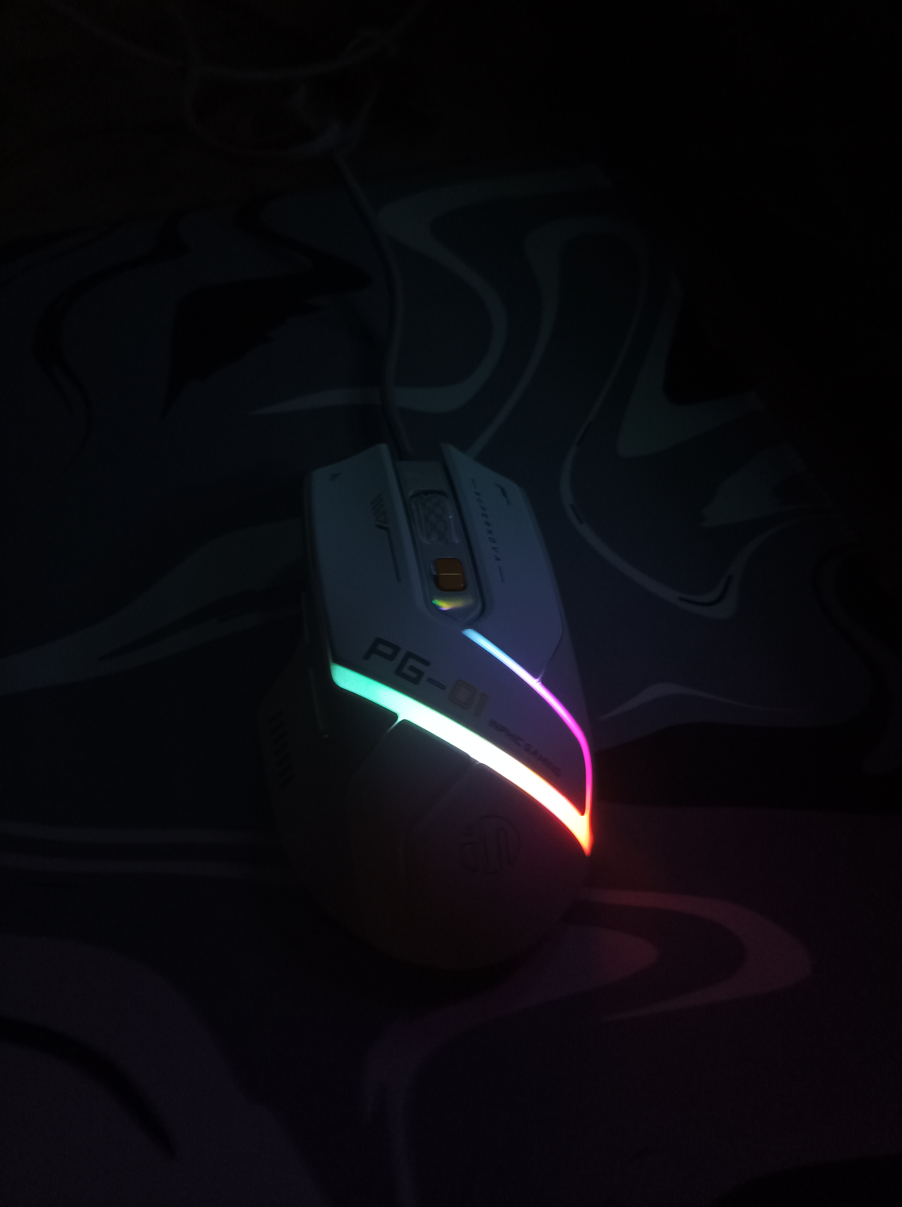 Inphic PG1 Supernova simli o‘yin sichqonchasi, RGB yorug‘lik bilan, 12000 DPI