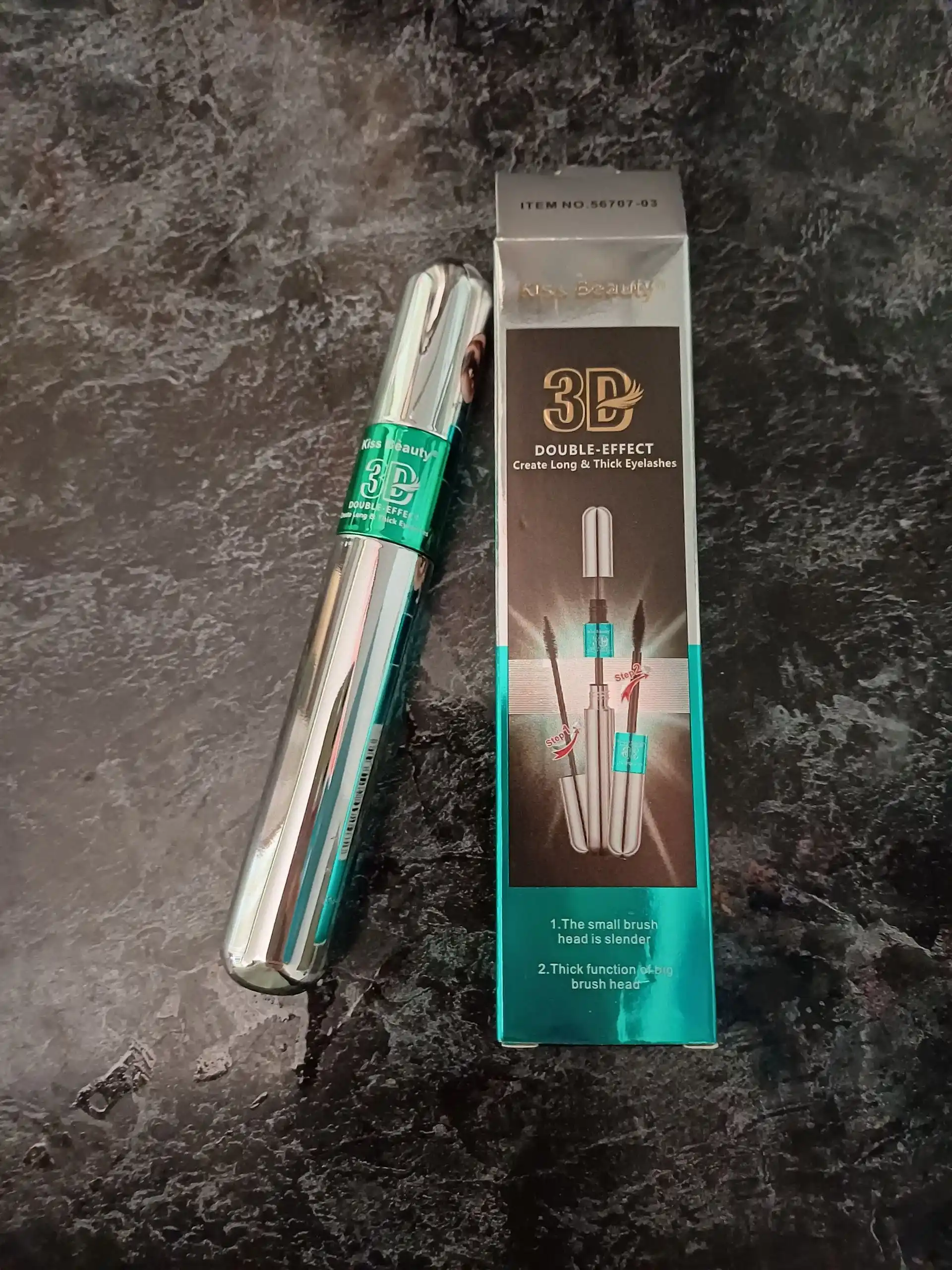 Тушь для ресниц две щеточки Kiss Beauty 3D эффект, удлинение и объем, черная, 9 мл
