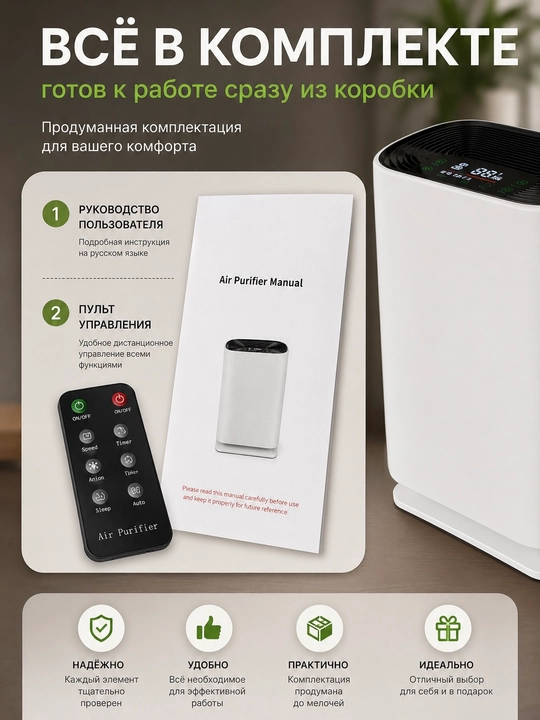 Очиститель воздуха ионизатор c HEPA H13