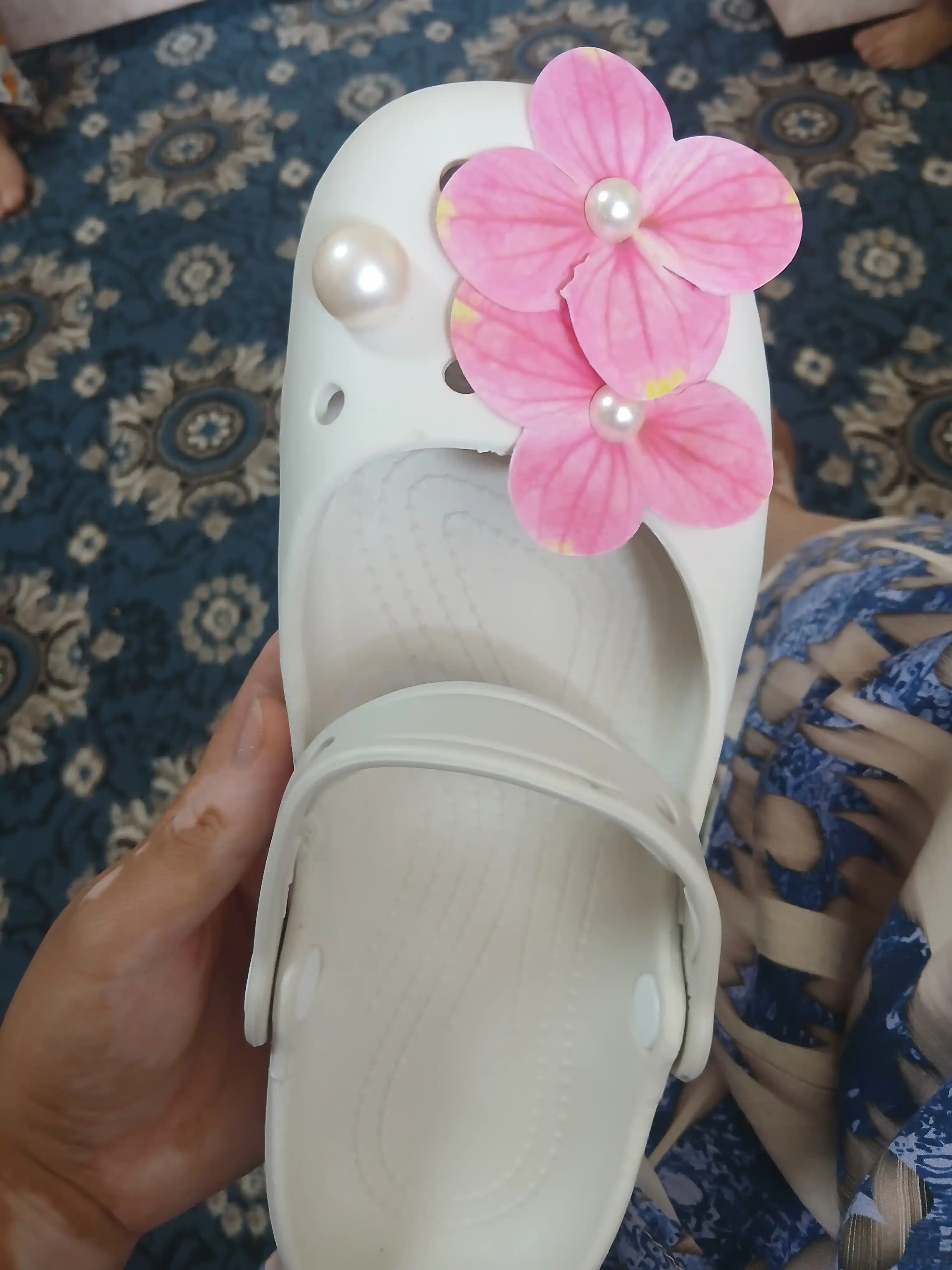 Crocs балетки для женщин, мягкие и легкие, с джибитсами орхидея