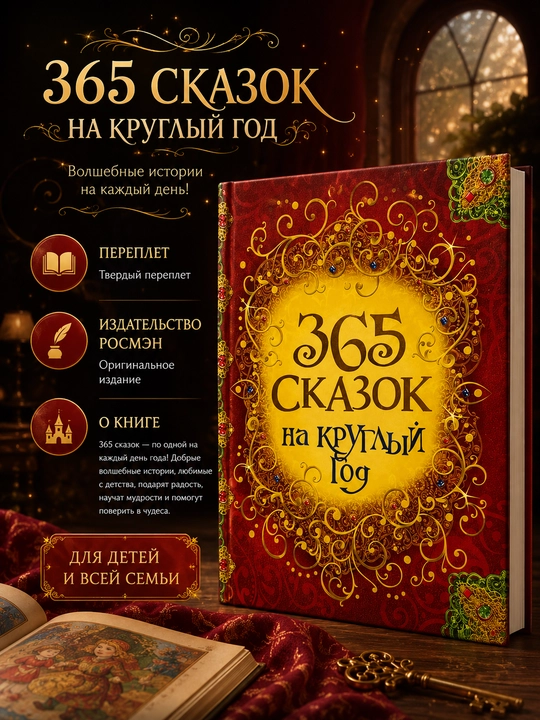 365 сказок на круглый год | Книга на русском языке | Твердый переплет - 