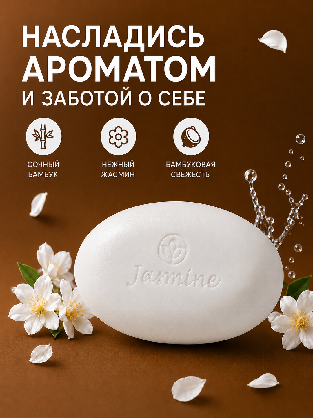 Jasmine Care kosmetik krem sovuni, aromatik ekstraktlar bilan, 208 g