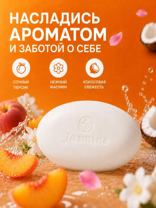 Jasmine Care kosmetik krem sovuni, aromatik ekstraktlar bilan, 208 g