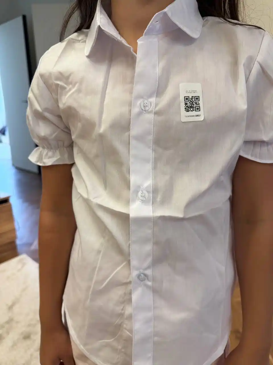 Qizlar uchun qisqa yengli maktab oq ko‘ylagi, 3 xil model