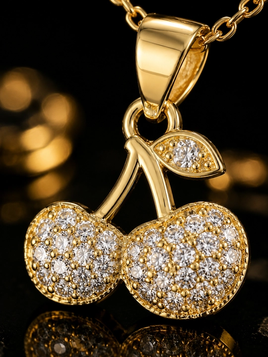 Комплект украшений, Van Cleef, для девочек, кулон и серьги, с фианитами