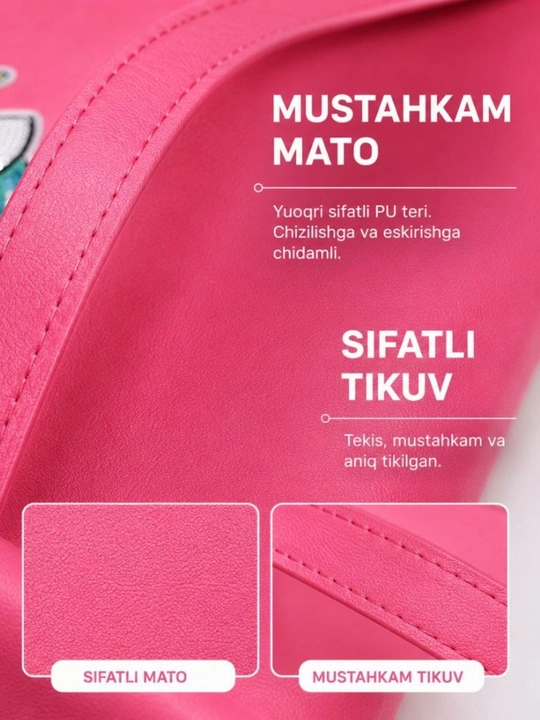Qizlar uchun shopper sumka koja matoli maktab ish va o'qish uchun ajoyib tanlov