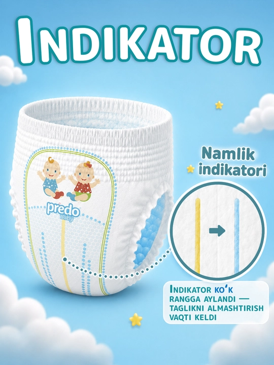 Predo Baby bolalar tagliklari, ichki kiyimlari. 3, 5, 6, 7-o‘lchamli tagliklar
