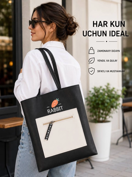 Qizlar uchun shopper sumka koja matoli maktab ish va o'qish uchun ajoyib tanlov