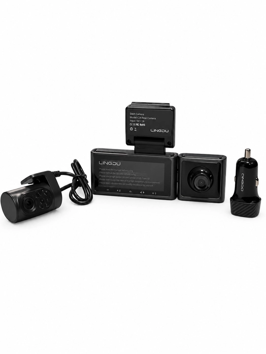 Videoregistrator LINGDU Dash Cam C34 3.18 dyuymli, 3 kamerali, 4K/2K/1080P, WiFi va GPSli