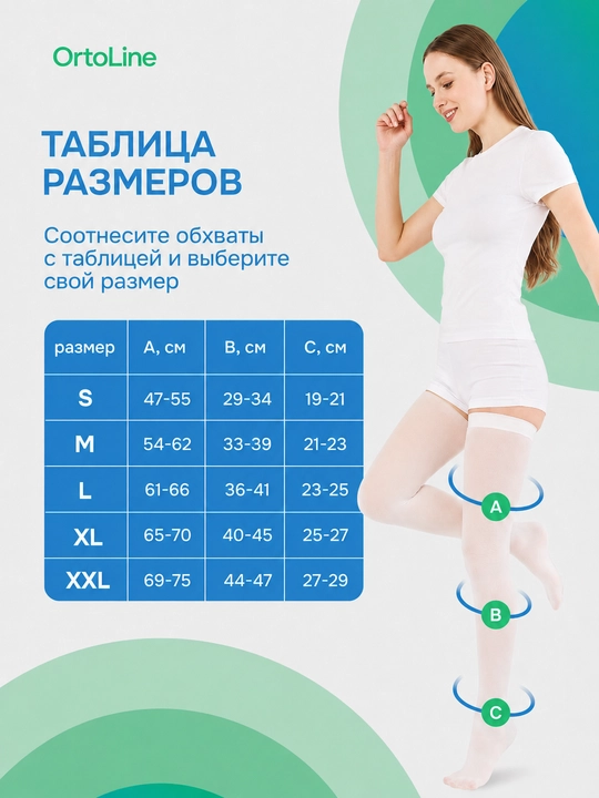 Varikozga qarshi kompression kiyim, ochiq barmoqli, 2-sinf